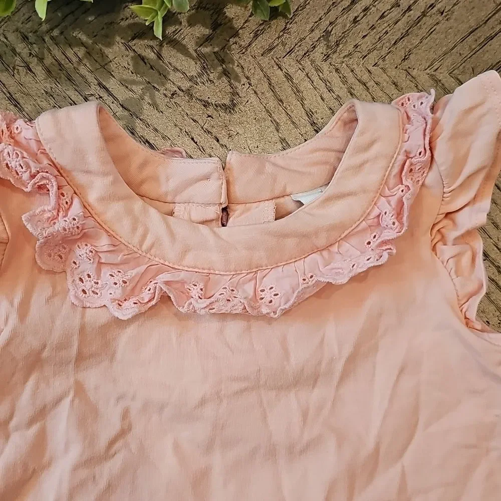 Pink Ruffled Kids Top Size 5T
